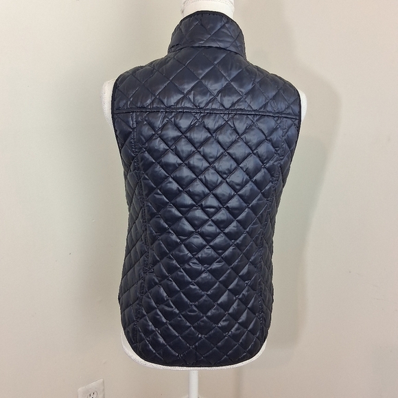 J-CREW Quilted Navy Blue Down Filled Puffer Vest Size Small - Picture 4 of 9